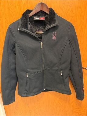 🕷️🕷️BOGOHO🕷️🕷️🕷️Spyder Black Jacket with Pink Logo-small